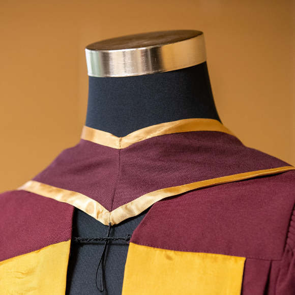 Photo of honorary degree gown for Doctor of Science (D.Sc.)